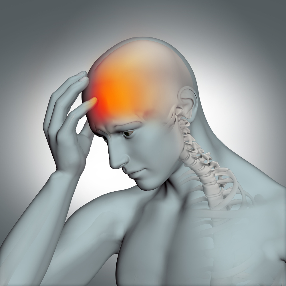 illustration human figure with headache